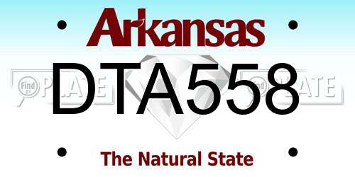 DTA558 Arkansas License Plate