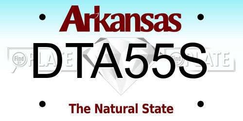 DTA55S Arkansas License Plate