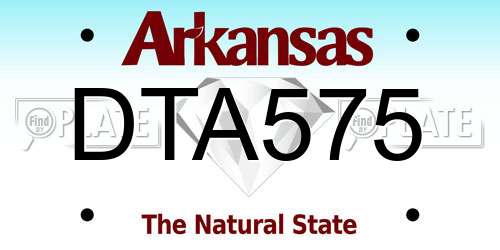 DTA575 Arkansas License Plate