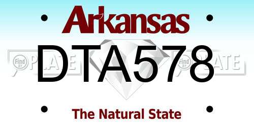 DTA578 Arkansas License Plate