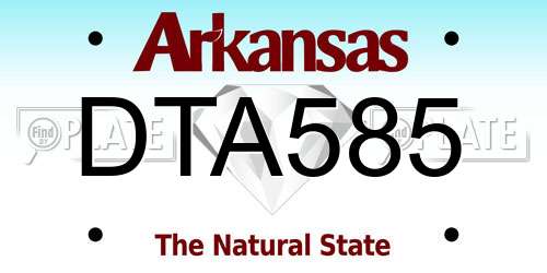 DTA585 Arkansas License Plate