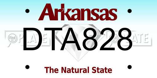 DTA828 Arkansas License Plate