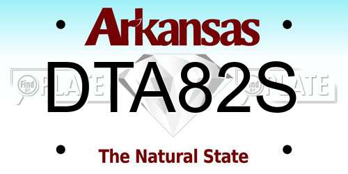 DTA82S Arkansas License Plate