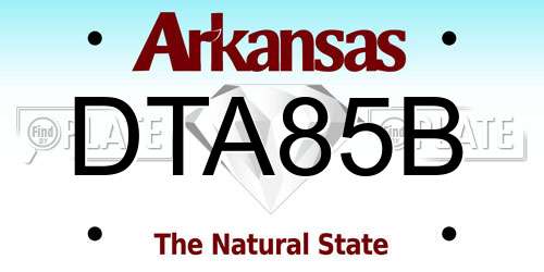 DTA85B Arkansas License Plate