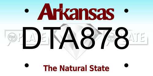DTA878 Arkansas License Plate