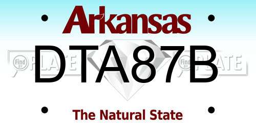 DTA87B Arkansas License Plate