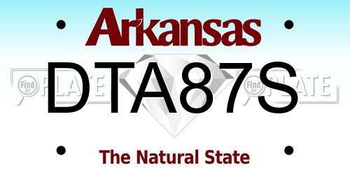 DTA87S Arkansas License Plate