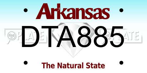 DTA885 Arkansas License Plate
