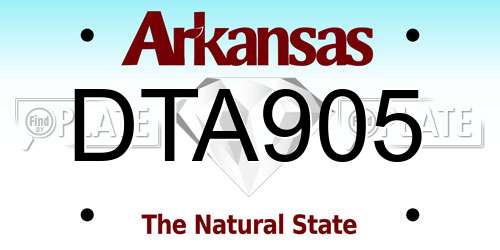 DTA905 Arkansas License Plate