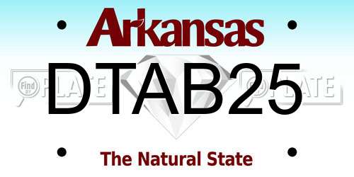 DTAB25 Arkansas License Plate