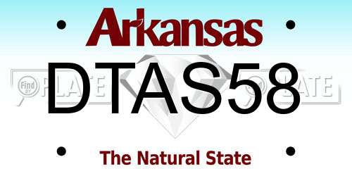 DTAS58 Arkansas License Plate