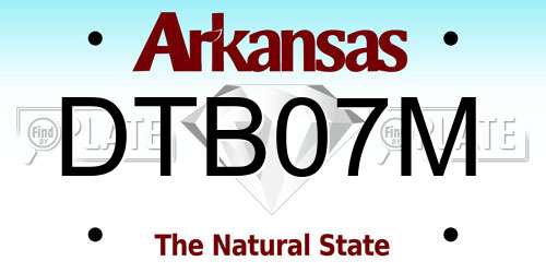 DTB07M Arkansas License Plate