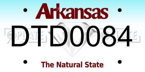 DTD0084 Arkansas License Plate
