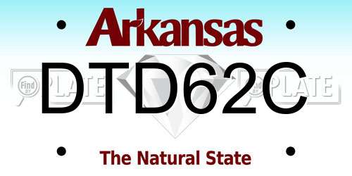DTD62C Arkansas License Plate