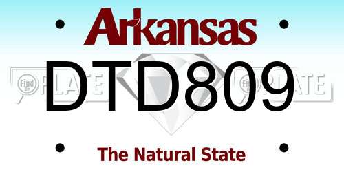 DTD809 Arkansas License Plate