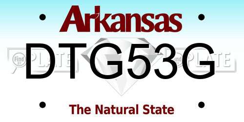 DTG53G Arkansas License Plate