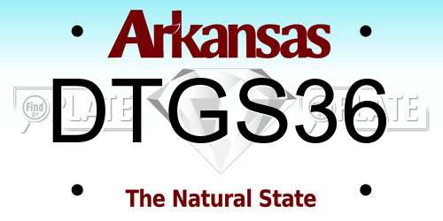 DTGS36 Arkansas License Plate