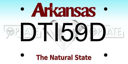 DTI59D Arkansas License Plate