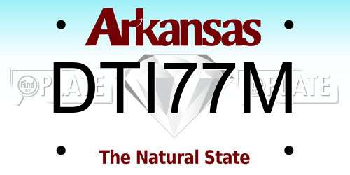 DTI77M Arkansas License Plate
