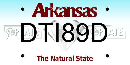 DTI89D Arkansas License Plate