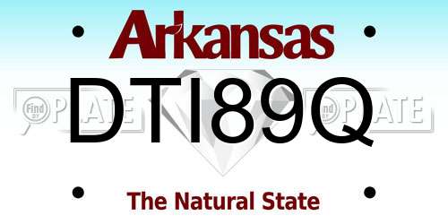 DTI89Q Arkansas License Plate