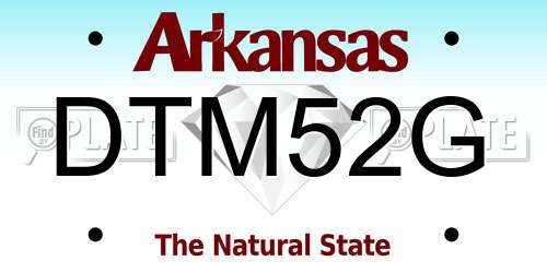 DTM52G Arkansas License Plate