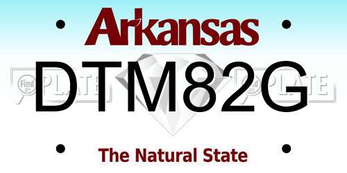 DTM82G Arkansas License Plate