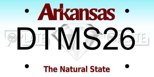 DTMS26 Arkansas License Plate