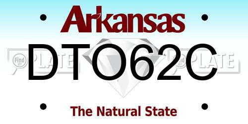 DTO62C Arkansas License Plate