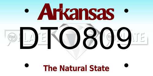 DTO809 Arkansas License Plate