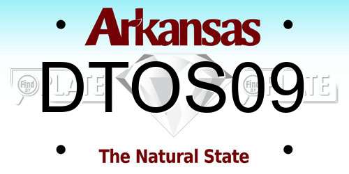 DTOS09 Arkansas License Plate