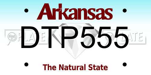 DTP555 Arkansas License Plate