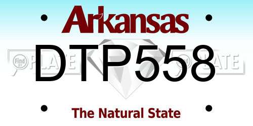 DTP558 Arkansas License Plate