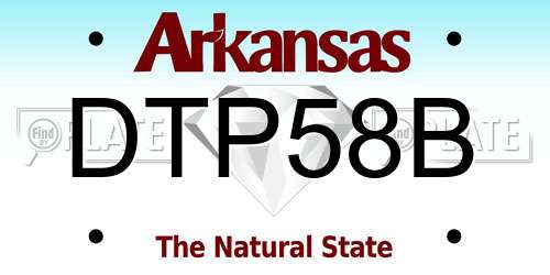 DTP58B Arkansas License Plate