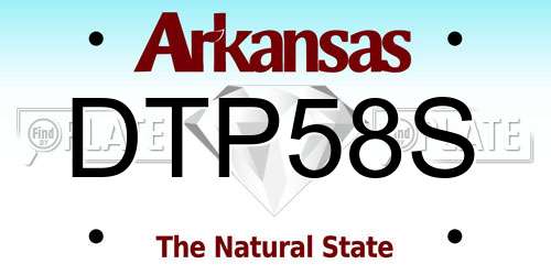 DTP58S Arkansas License Plate