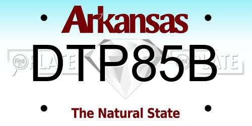 DTP85B Arkansas License Plate