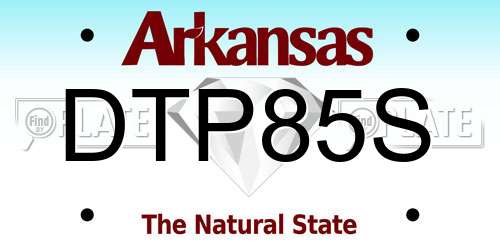 DTP85S Arkansas License Plate