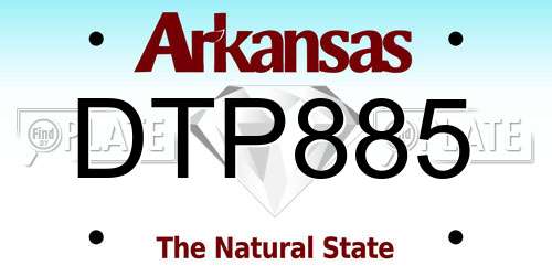 DTP885 Arkansas License Plate