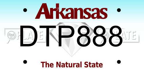 DTP888 Arkansas License Plate