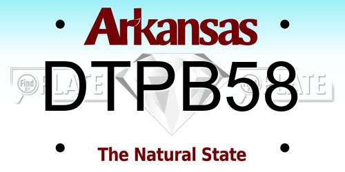 DTPB58 Arkansas License Plate