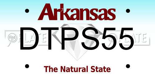 DTPS55 Arkansas License Plate
