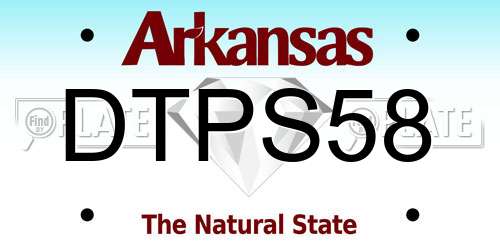 DTPS58 Arkansas License Plate