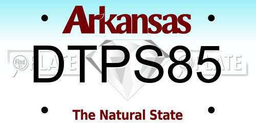 DTPS85 Arkansas License Plate