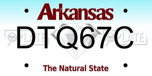 DTQ67C Arkansas License Plate