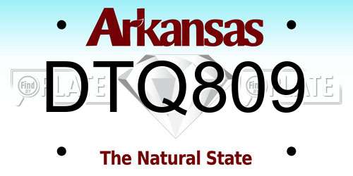 DTQ809 Arkansas License Plate