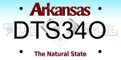 DTS34O Arkansas License Plate