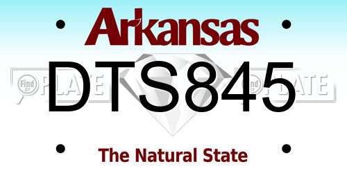 DTS845 Arkansas License Plate