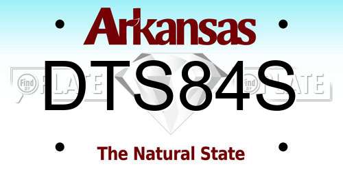 DTS84S Arkansas License Plate