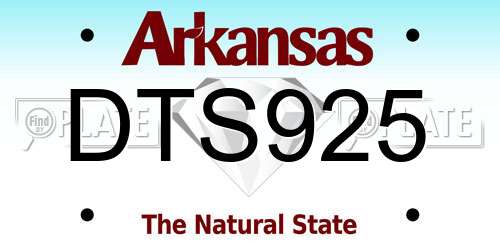 DTS925 Arkansas License Plate