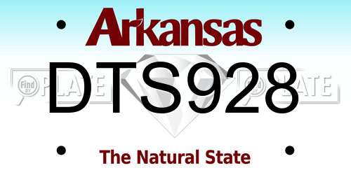 DTS928 Arkansas License Plate
